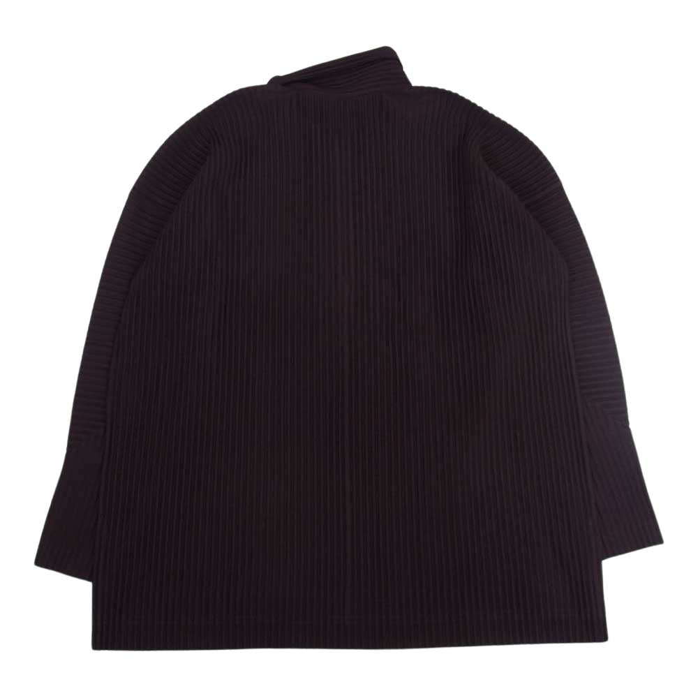 HOMME PLISSE ISSEY MIYAKE オム プリッセ イッセイミヤケ 22AW  HP23JM123  PLEATS HALF ZIP SHIRT プリーツ加工 ハーフジップ 長袖 シャツ プルオーバ―  ボルドー系 2【中古】