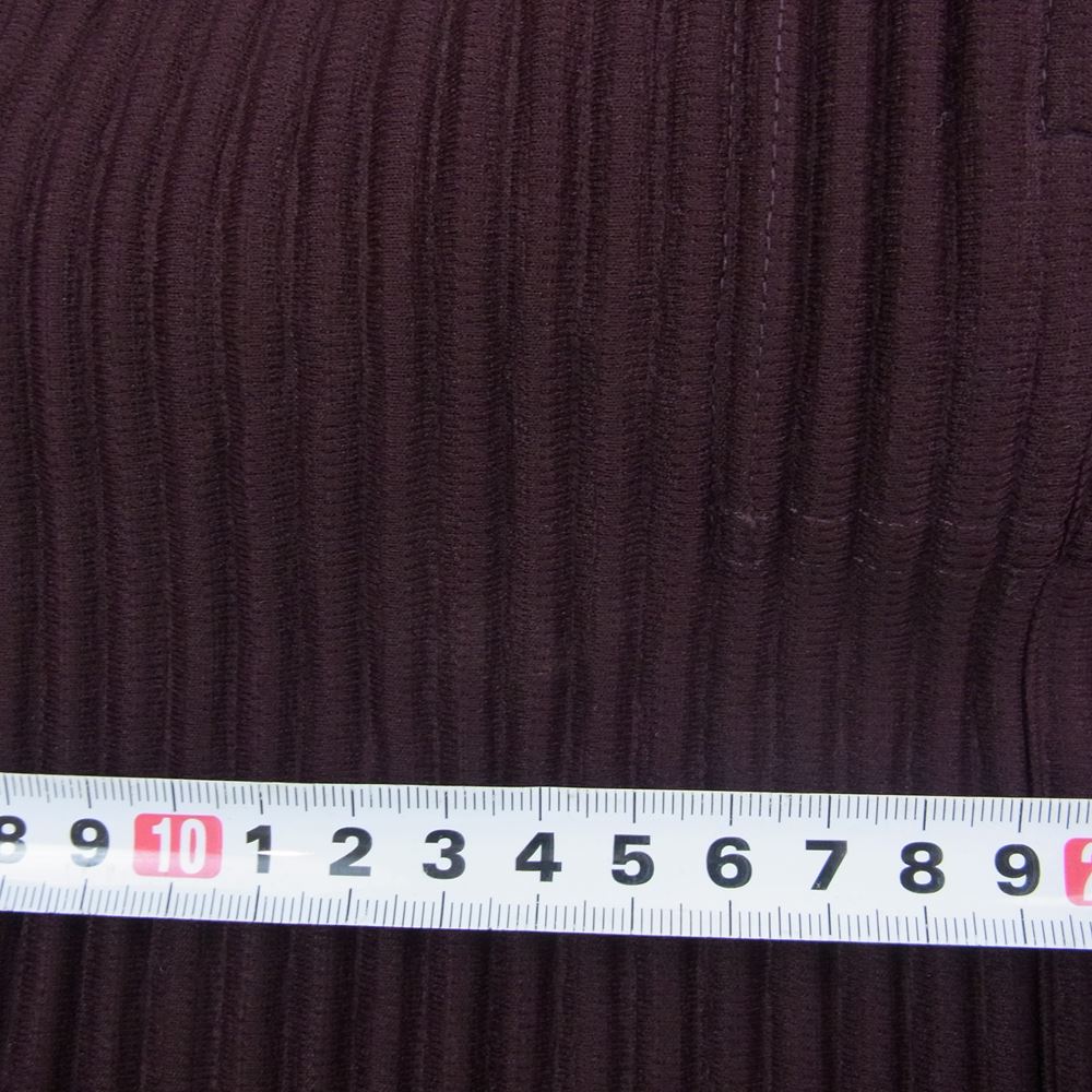 HOMME PLISSE ISSEY MIYAKE オム プリッセ イッセイミヤケ 22AW  HP23JM123  PLEATS HALF ZIP SHIRT プリーツ加工 ハーフジップ 長袖 シャツ プルオーバ―  ボルドー系 2【中古】