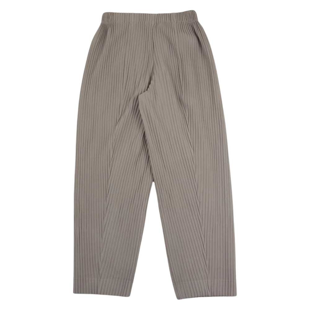 HOMME PLISSE ISSEY MIYAKE オム プリッセ イッセイミヤケ 23SS  HP31JF126 PLEATS BOTTOMS プリーツ加工 ドローストリング イージー テーパード パンツ ベージュ系 1【中古】