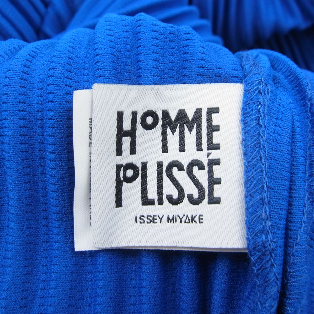 HOMME PLISSE ISSEY MIYAKE オム プリッセ イッセイミヤケ 22AW HP23JL105  PLEATS ZIP UP HOODIE プリーツ加工 ケープ ポンチョ フルジップ ノースリーブ パーカー ブルー系 1【中古】