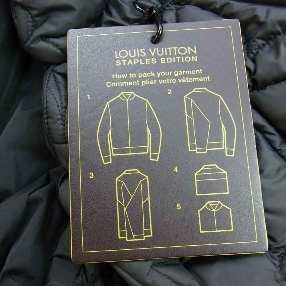 LOUIS VUITTON ルイ・ヴィトン 22AW 1A90HM  Quilted Hoody モノグラム フラワー キルテッド フーディ ジャケット ブラック系 48【中古】