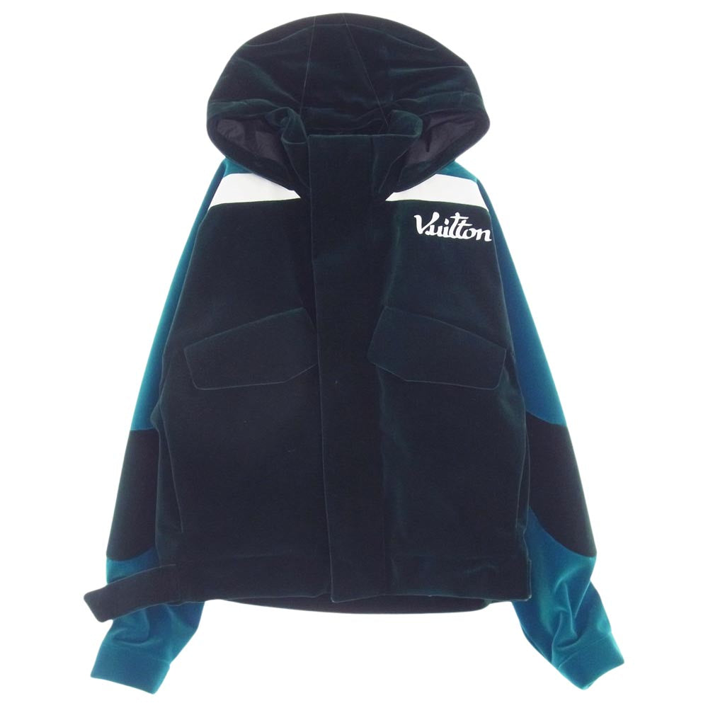 LOUIS VUITTON ルイ・ヴィトン 22AW 1AAHI6  テクニカルテープド ベロア ウインドブレーカー ジャケット  グリーン系 48【中古】