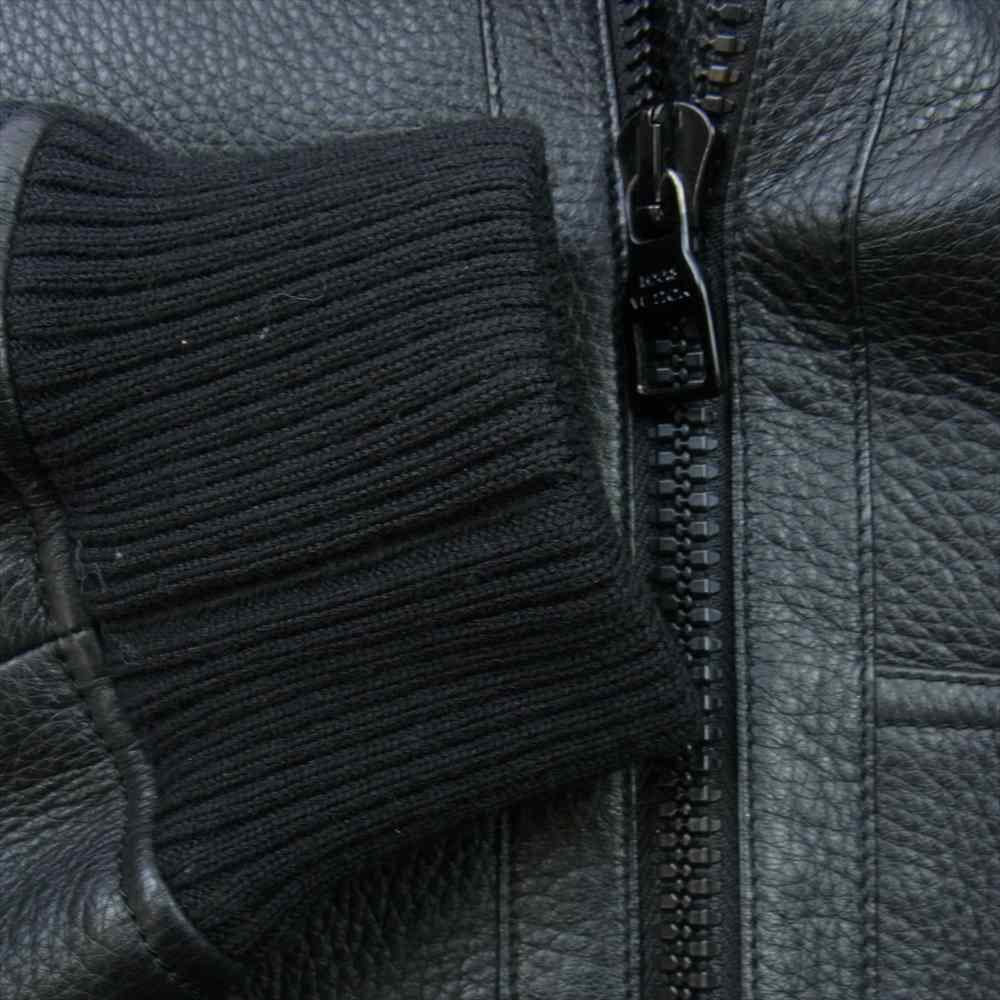 LOUIS VUITTON ルイ・ヴィトン 22SS 1A7Y8J  Leather Aviator Jacket レザー アビエイター ジャケット フライトジャケット ブルゾン ブラック系 48【中古】