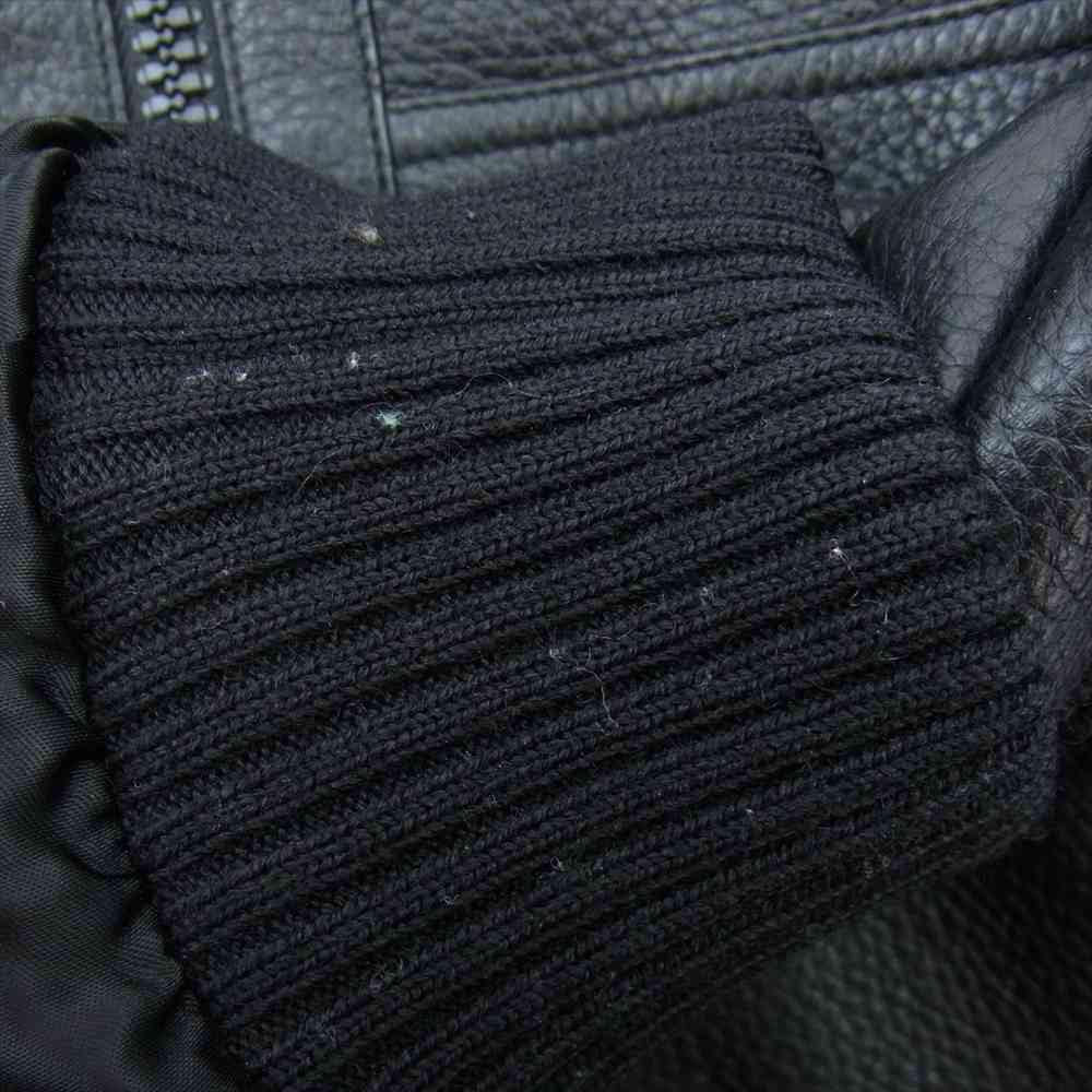 LOUIS VUITTON ルイ・ヴィトン 22SS 1A7Y8J  Leather Aviator Jacket レザー アビエイター ジャケット フライトジャケット ブルゾン ブラック系 48【中古】