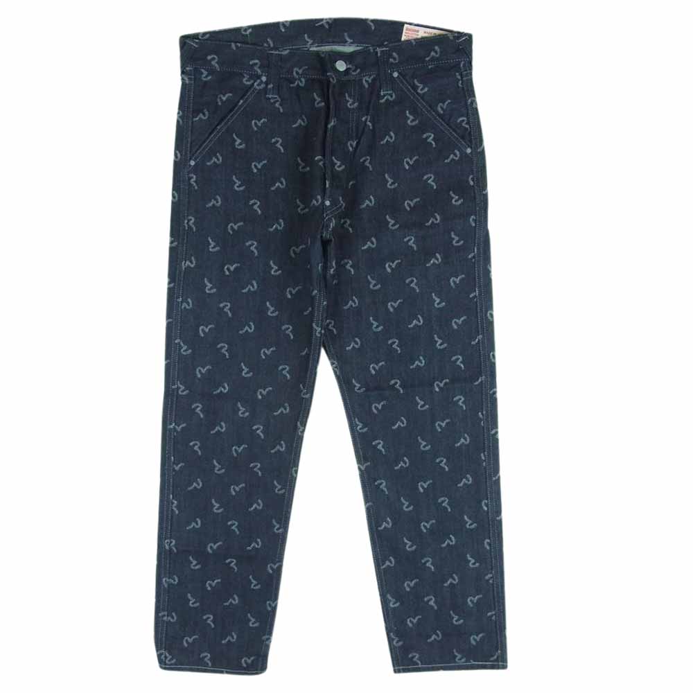 EVISU エヴィス Lot5500 カモメ ペイント デニム パンツ コットン 日本製 インディゴブルー系 34【中古】
