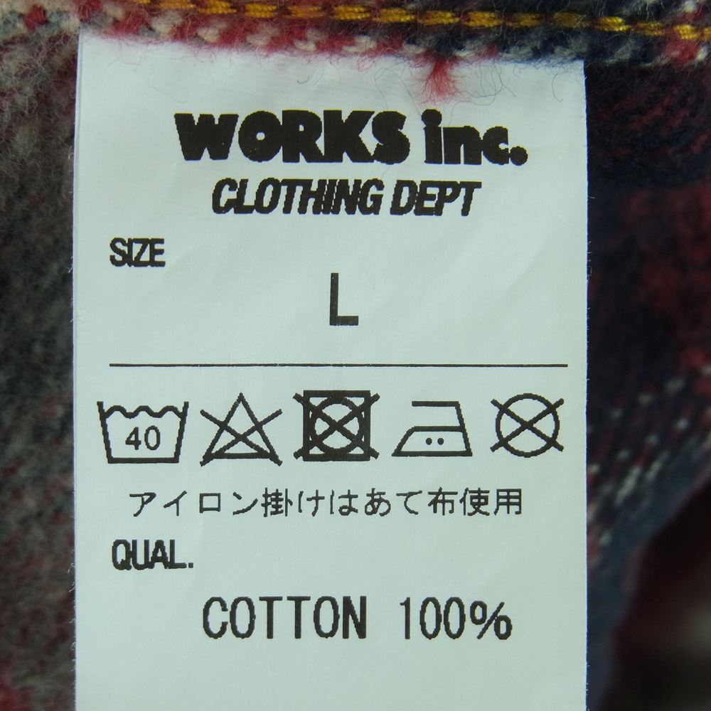 IRON HEART アイアンハート コットン チェック ヘビーネル ウエスタン 長袖 シャツ 日本製 レッド系 L【美品】【中古】