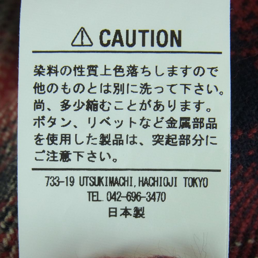 IRON HEART アイアンハート コットン チェック ヘビーネル ウエスタン 長袖 シャツ 日本製 レッド系 L【美品】【中古】