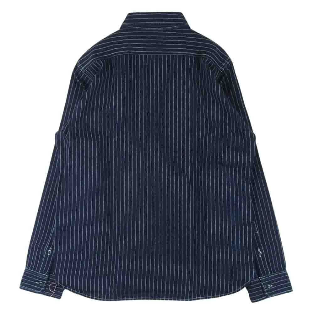 IRON HEART アイアンハート IHSH-266 12oz Wabash Work Shirt ウォバッシュ ワーク 長袖 シャツ ネイビー系 L【美品】【中古】