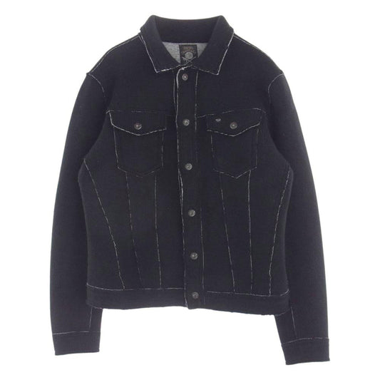DIESEL ディーゼル ニット トラッカー ジャケット ブラック系 M【中古】