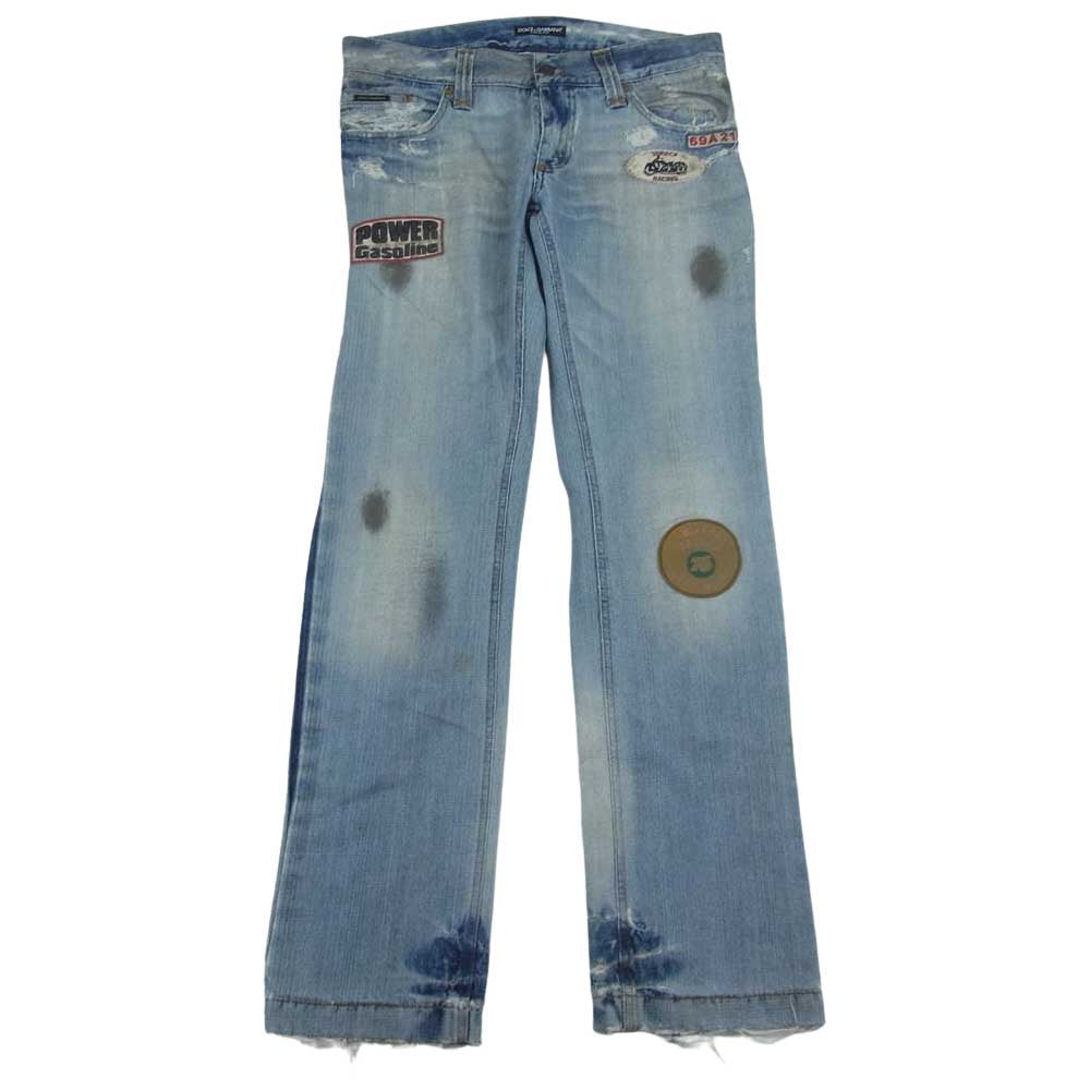 D&G ディーアンドジー ワッペン付 デニム パンツ インディゴブルー系 48【中古】