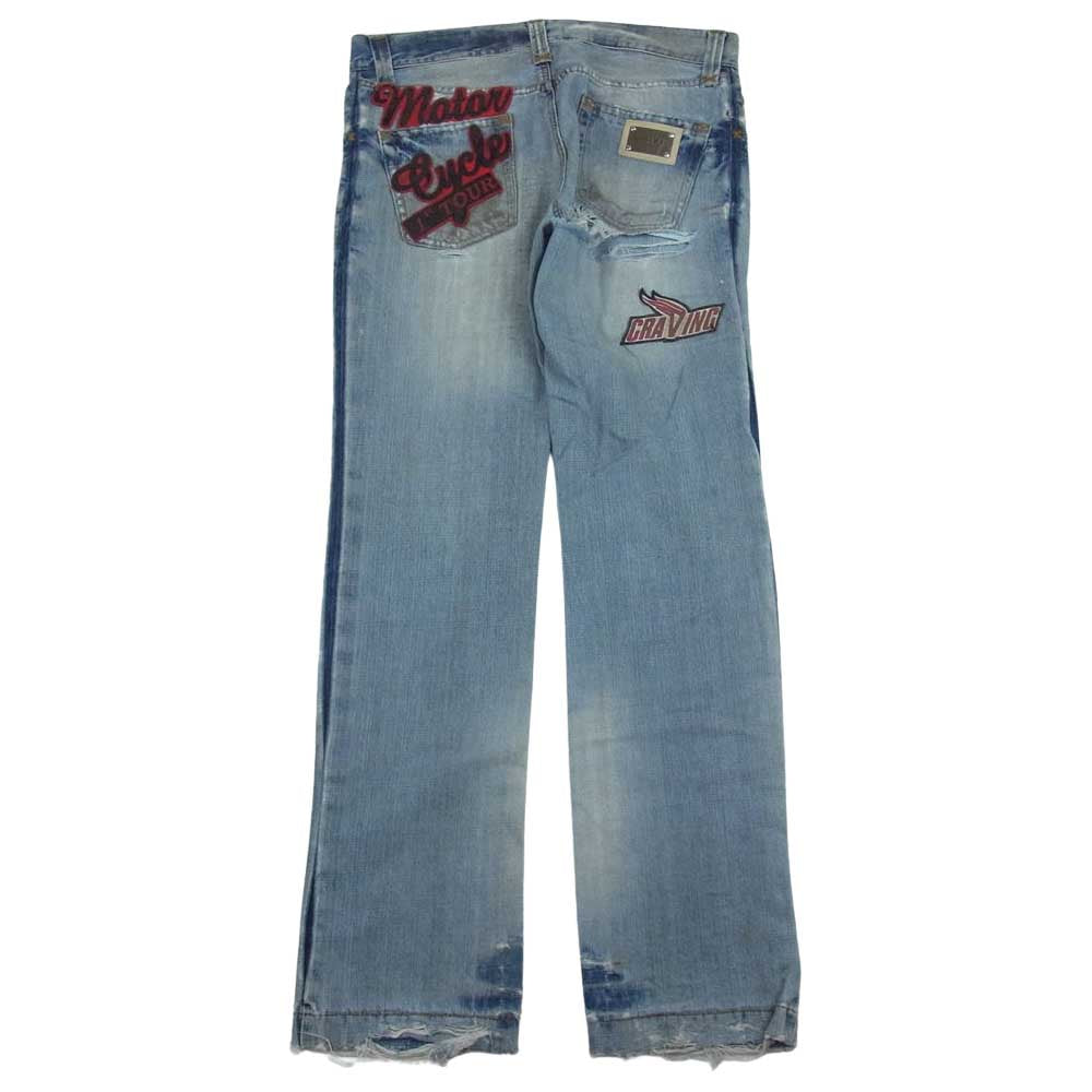 D&G ディーアンドジー ワッペン付 デニム パンツ インディゴブルー系 48【中古】