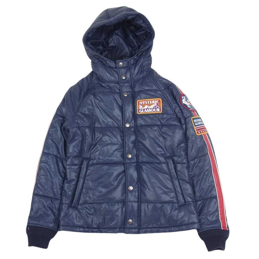 HYSTERIC GLAMOUR ヒステリックグラマー 0123AB01 PRIMALOFT 中綿 プリマロフト ワッペン付 ジャケット ネイビー ネイビー系 F【中古】