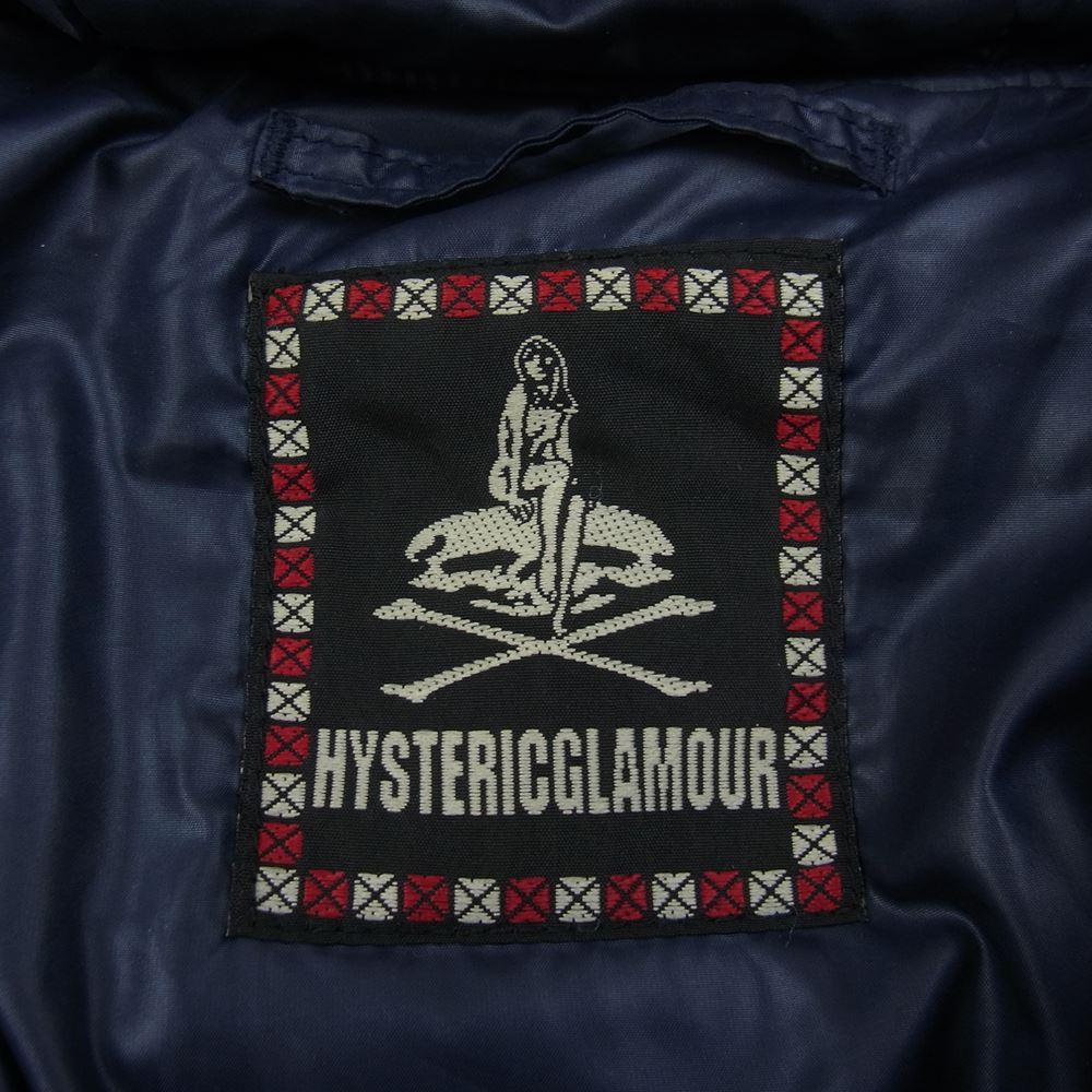 HYSTERIC GLAMOUR ヒステリックグラマー 0123AB01 PRIMALOFT 中綿 プリマロフト ワッペン付 ジャケット ネイビー ネイビー系 F【中古】