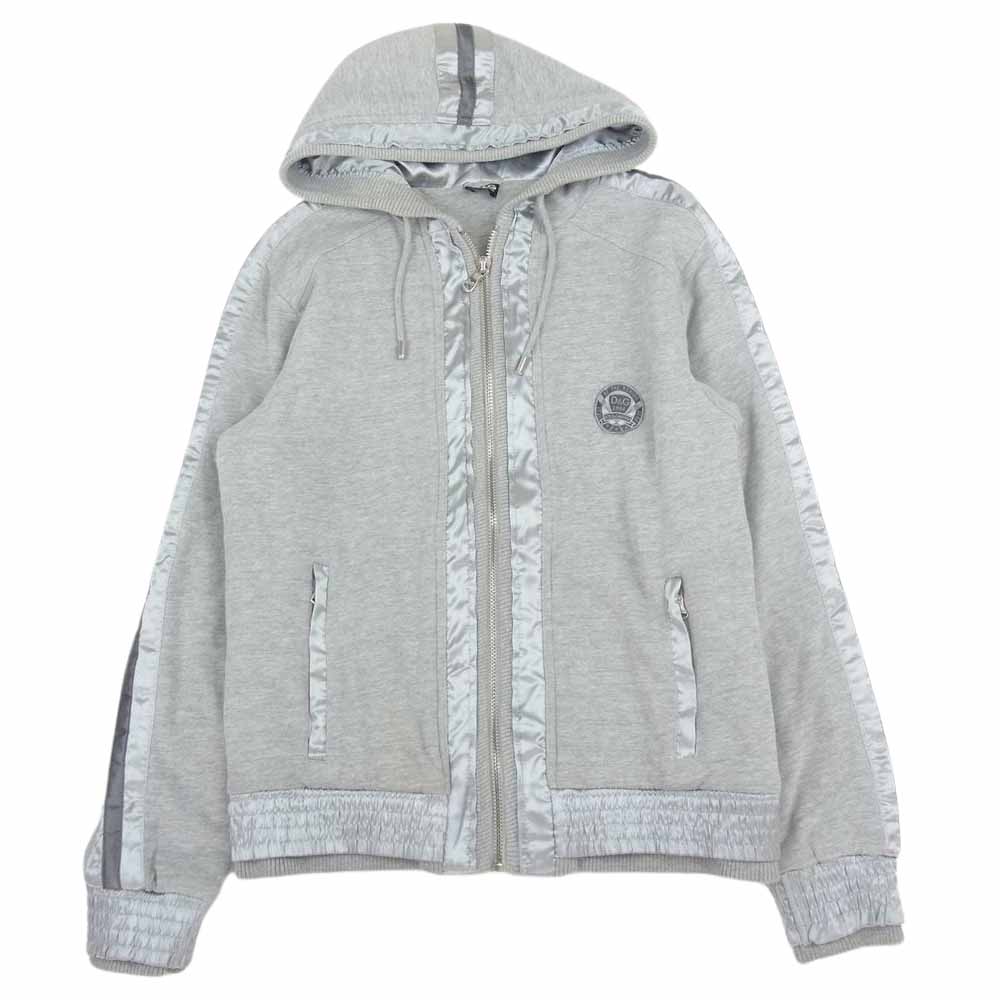 D&G ディーアンドジー サテン切替 スウェット ジップ ブルゾン グレー系 M【中古】
