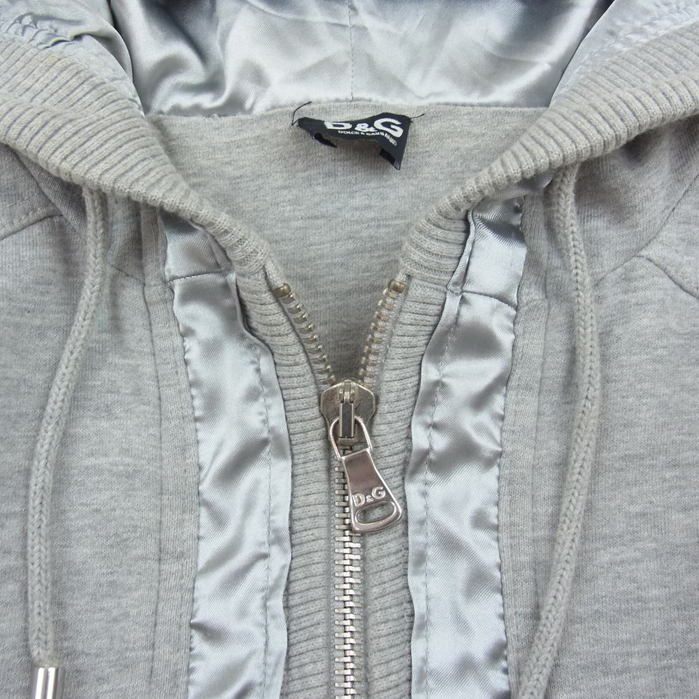 D&G ディーアンドジー サテン切替 スウェット ジップ ブルゾン グレー系 M【中古】