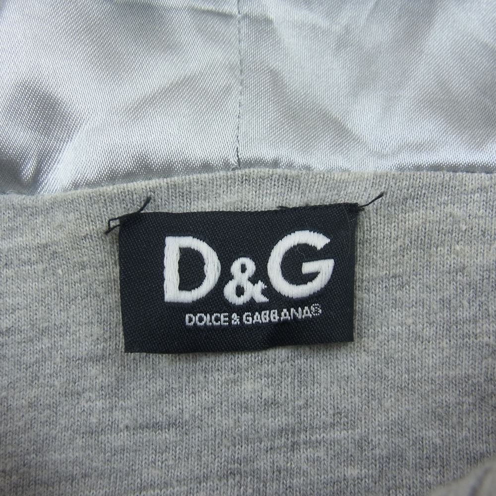 D&G ディーアンドジー サテン切替 スウェット ジップ ブルゾン グレー系 M【中古】