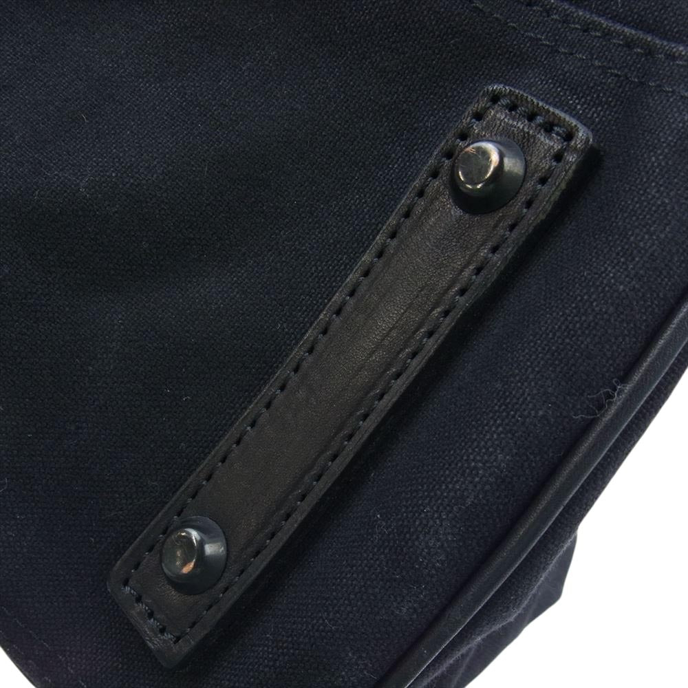 HYSTERIC GLAMOUR ヒステリックグラマー レザー フラップ付 キャンバス バッグ ブラック系【中古】