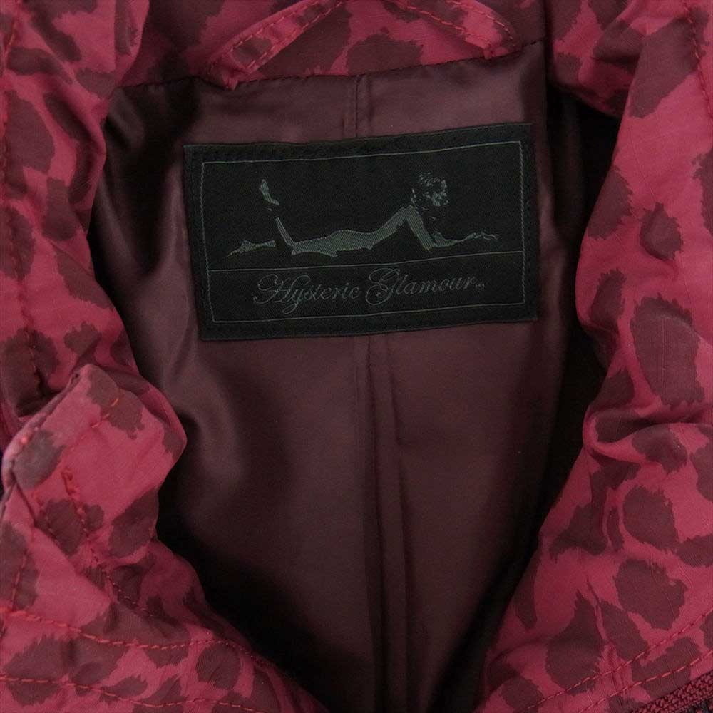 HYSTERIC GLAMOUR ヒステリックグラマー 0123AC01 PRIMALOFT プリマロフト ワッペン付 中綿 ウール ナイロン ジャケット  ワインレッド系 FREE【中古】