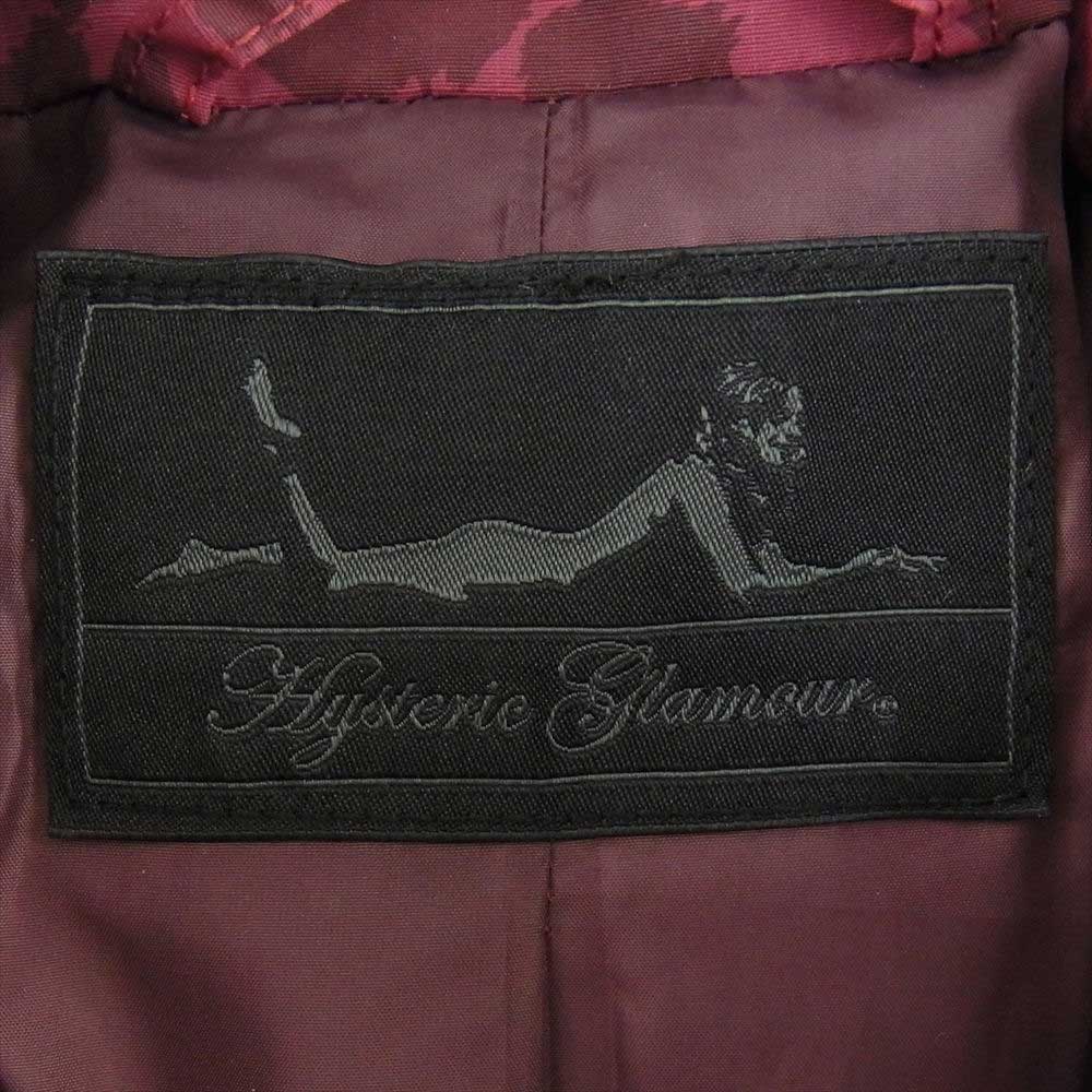 HYSTERIC GLAMOUR ヒステリックグラマー 0123AC01 PRIMALOFT プリマロフト ワッペン付 中綿 ウール ナイロン ジャケット  ワインレッド系 FREE【中古】