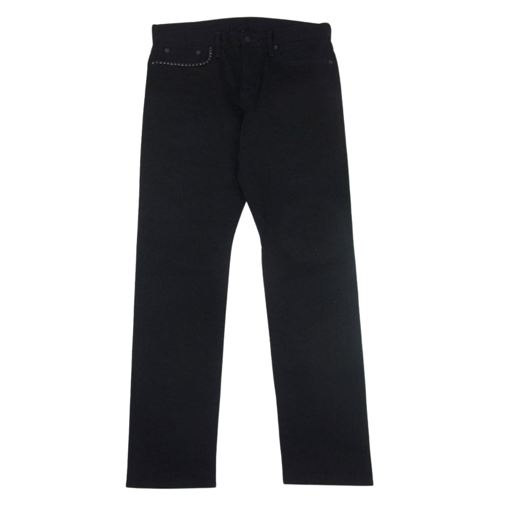 HYSTERIC GLAMOUR ヒステリックグラマー 02201AP19 スタッズ ブラック デニム スリム パンツ ブラック系 34【美品】【中古】