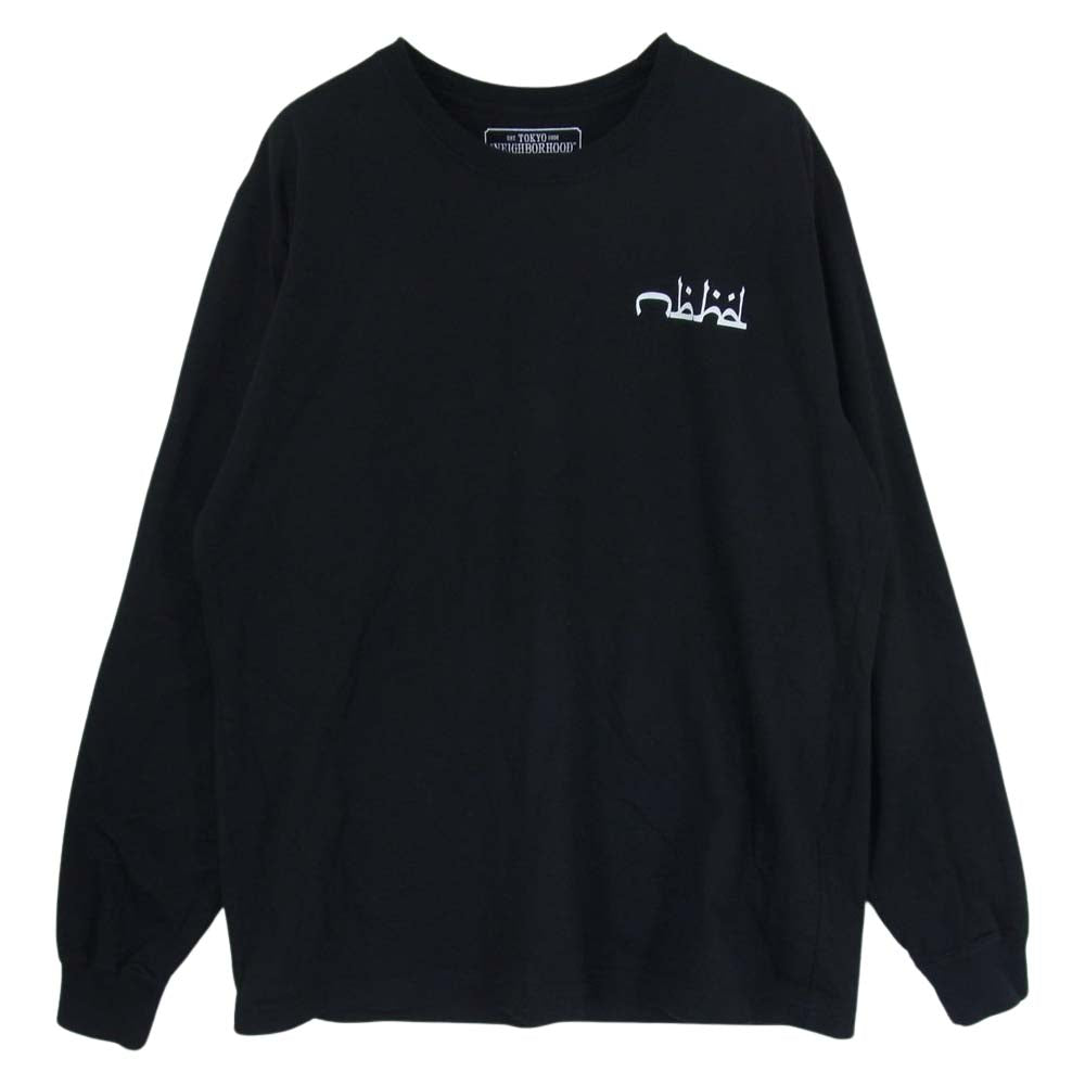 NEIGHBORHOOD ネイバーフッド アラビア ロゴ プリント ロングスリーブ 長袖 Tシャツ ロンT ブラック系 M【中古】