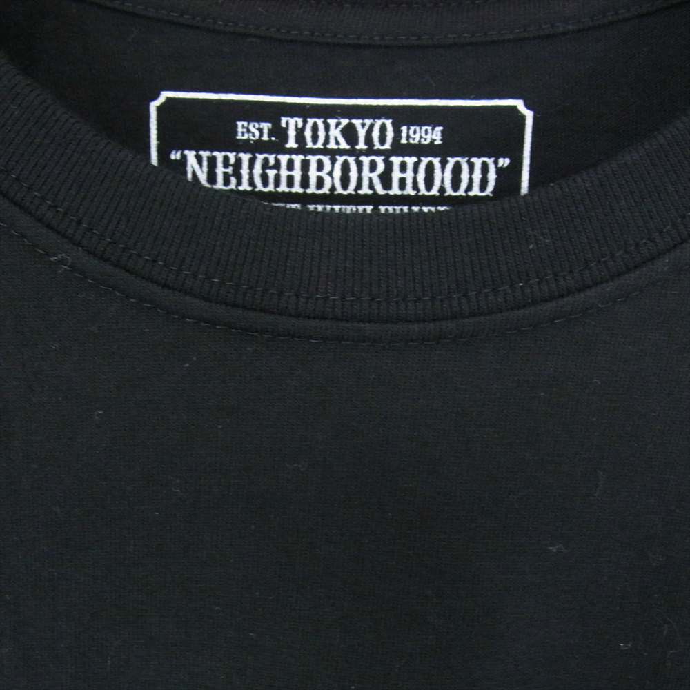 NEIGHBORHOOD ネイバーフッド アラビア ロゴ プリント ロングスリーブ 長袖 Tシャツ ロンT ブラック系 M【中古】