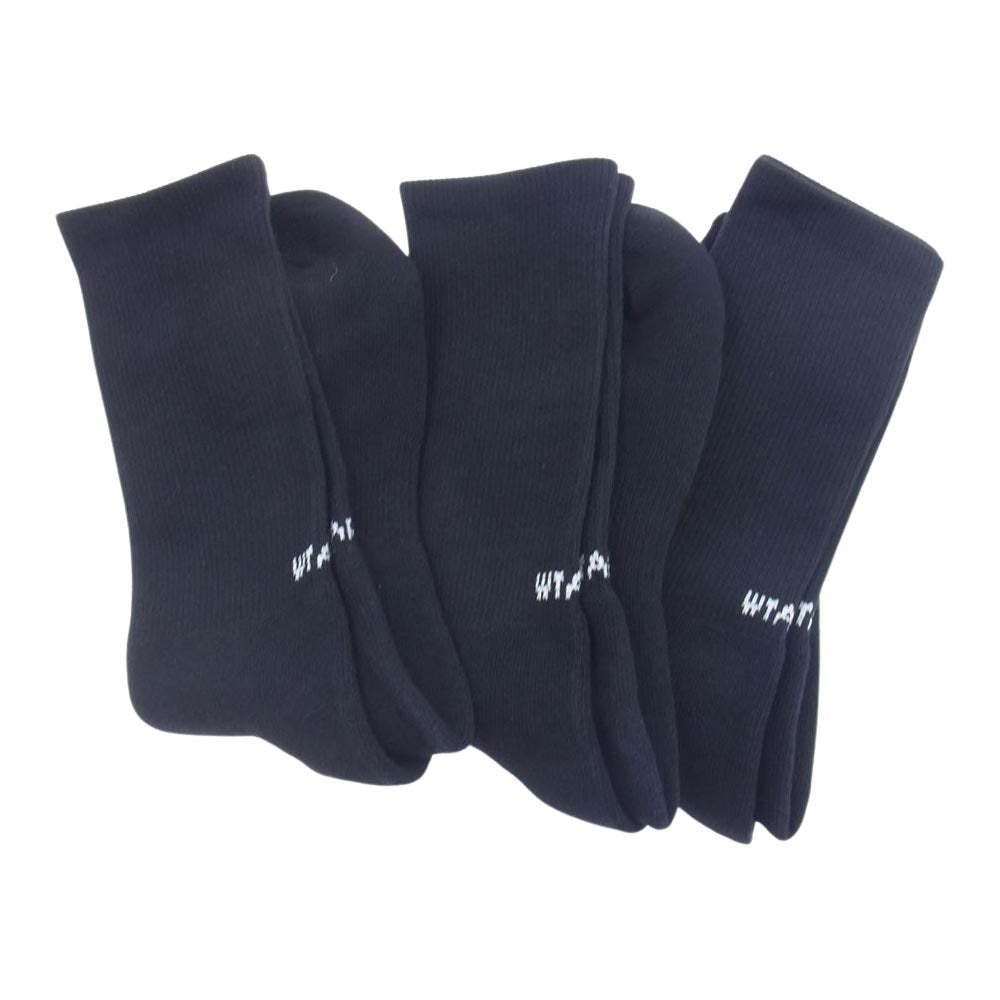 WTAPS ダブルタップス 202MYDT-UWM05 Skivvies. Sox スキビーズ ソックス 靴下 ロゴ ブラック系 F(25-28cm)【新古品】【未使用】【中古】