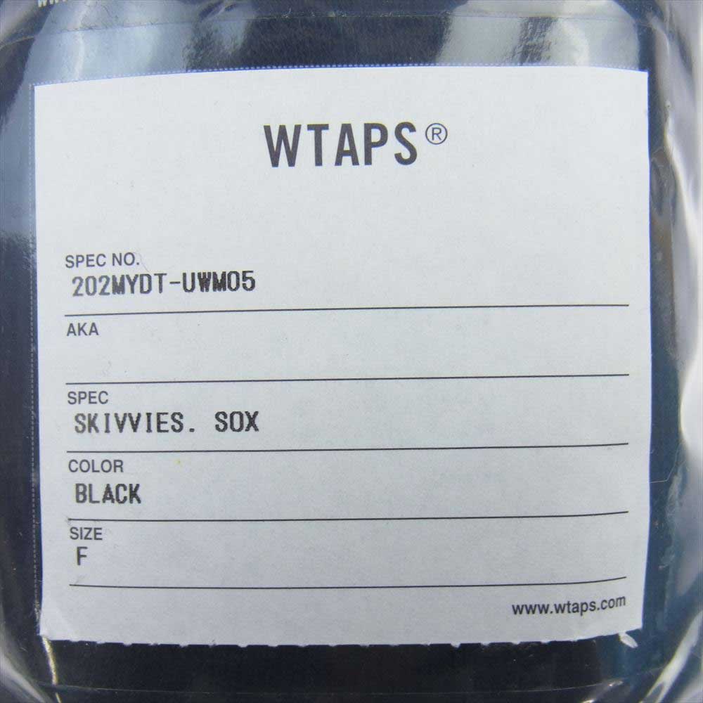 WTAPS ダブルタップス 202MYDT-UWM05 Skivvies. Sox スキビーズ ソックス 靴下 ロゴ ブラック系 F(25-28cm)【新古品】【未使用】【中古】