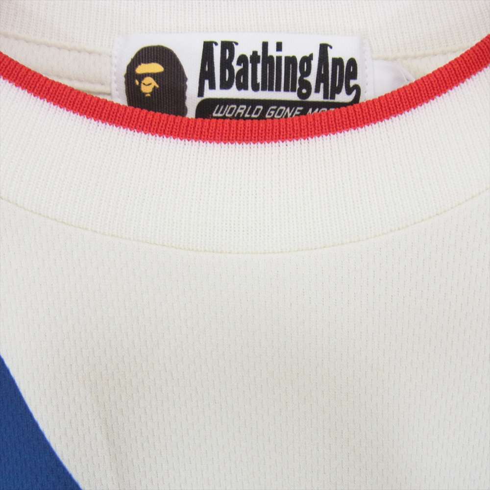 A BATHING APE アベイシングエイプ 001LTG301018X BAPE STA L/S TEE ベイプスタ ロングスリーブ ロンT 長袖 Tシャツ ジャージ ホワイト系 L【中古】