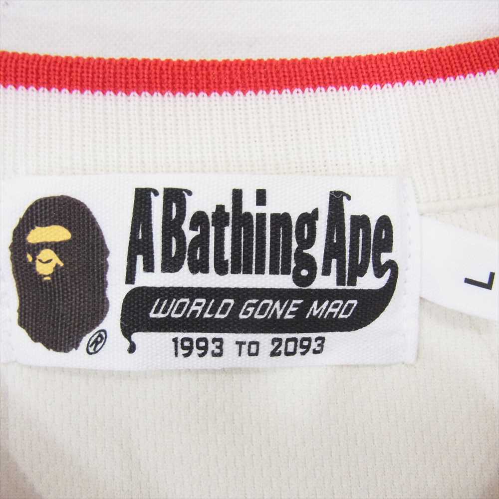 A BATHING APE アベイシングエイプ 001LTG301018X BAPE STA L/S TEE ベイプスタ ロングスリーブ ロンT 長袖 Tシャツ ジャージ ホワイト系 L【中古】