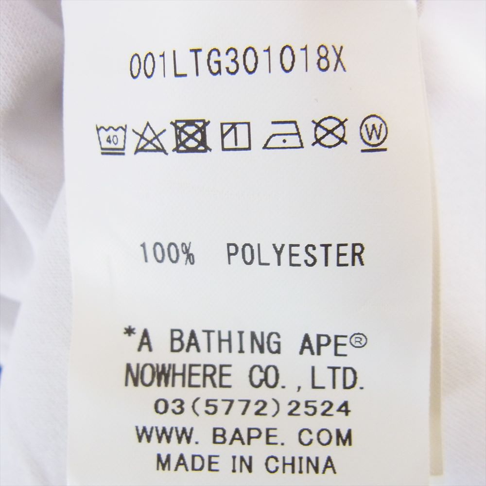 A BATHING APE アベイシングエイプ 001LTG301018X BAPE STA L/S TEE ベイプスタ ロングスリーブ ロンT 長袖 Tシャツ ジャージ ホワイト系 L【中古】