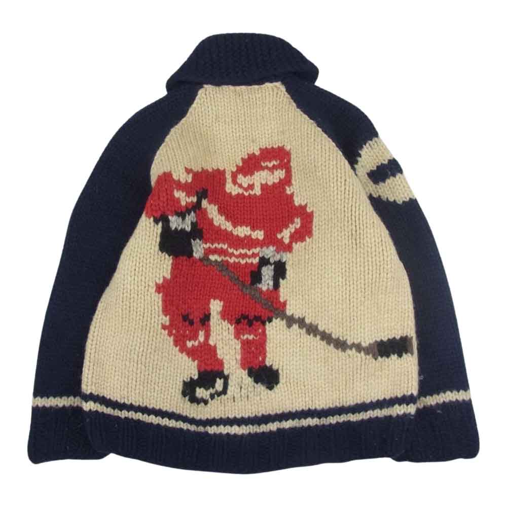 カナディアンセーター ナンバリング12 カウチンニット セーター フルジップ ジャケット カーディガン オフホワイト系【中古】