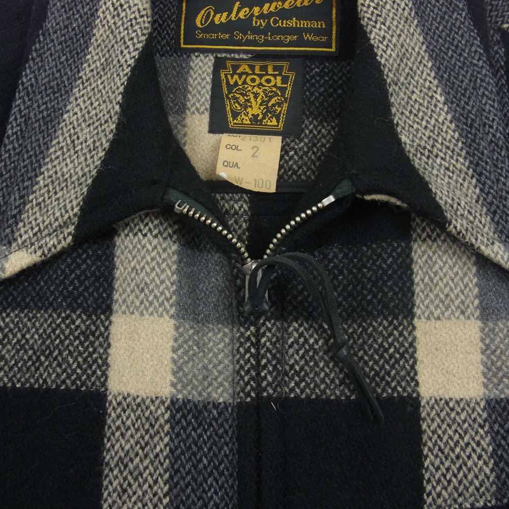 CUSHMAN クッシュマン Lot.21301 Outerwear by Cushman フルジップ ブロックチェック ジャケット ブラック系 M【中古】