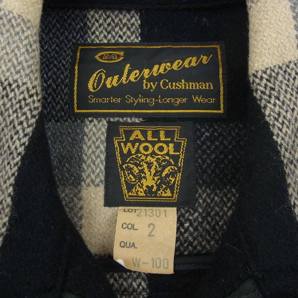 CUSHMAN クッシュマン Lot.21301 Outerwear by Cushman フルジップ ブロックチェック ジャケット ブラック系 M【中古】