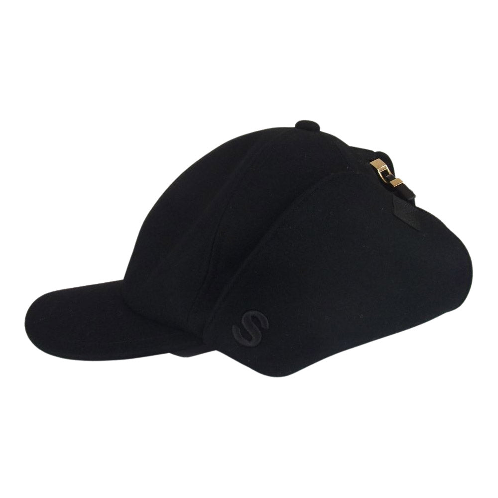 Sacai サカイ 23AW 23-0597S Melton Trapper s Cap メルトン トラッパー キャップ ブラック系 OS【新古品】【未使用】【中古】