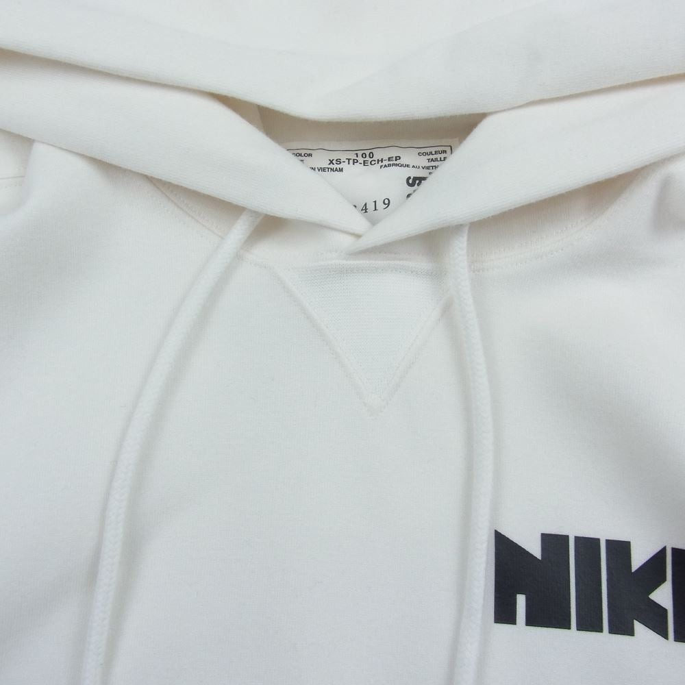 Sacai サカイ CW2419 × NIKE ナイキ NRG HOODIE フーディ プルオーバー パーカー ホワイト系 XS【中古】