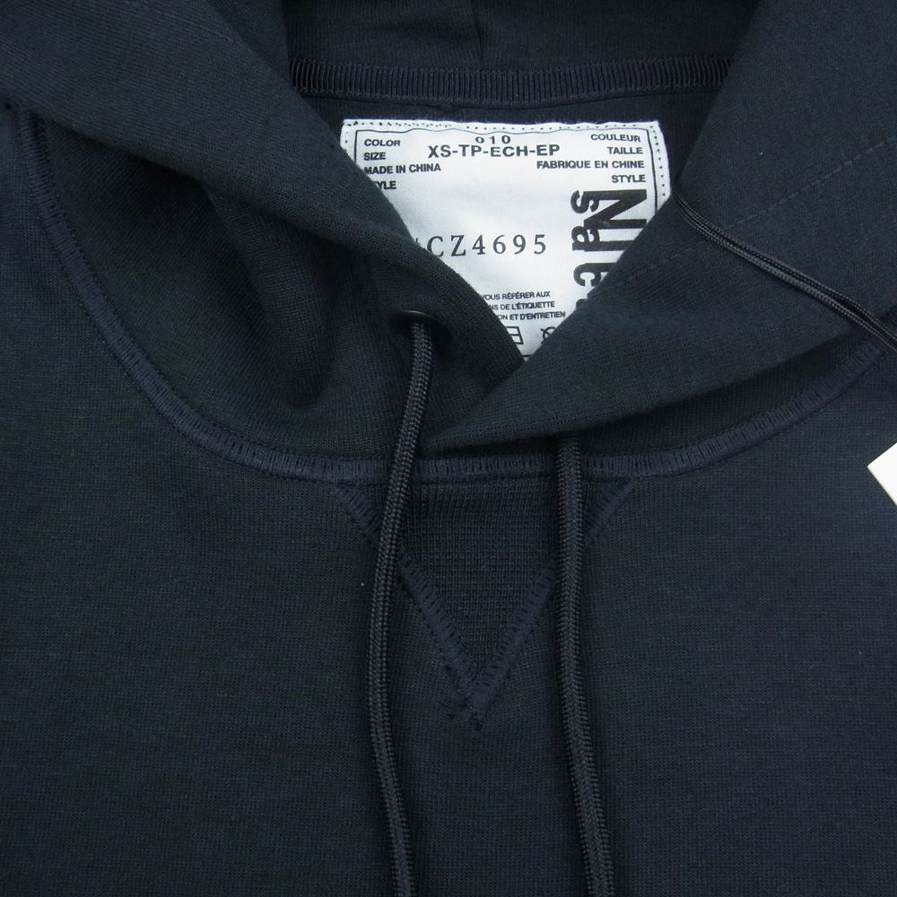 Sacai サカイ CZ4695 × NIKE ナイキ NRG HOODIE フーディ プルオーバー パーカー ブラック ブラック系 XS【美品】【中古】