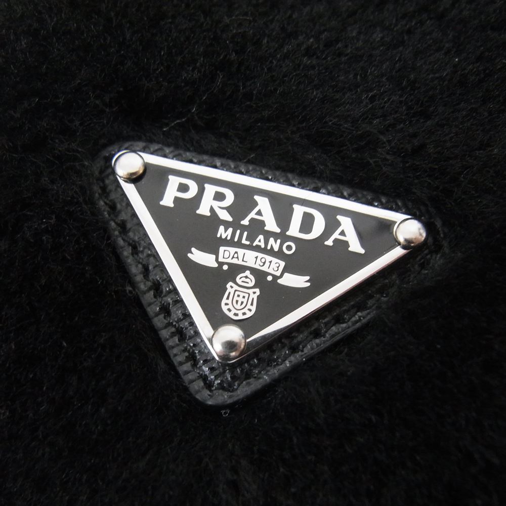 PRADA プラダ 1IH031 ファー へアバンド カチューシャ ブラック系【極上美品】【中古】