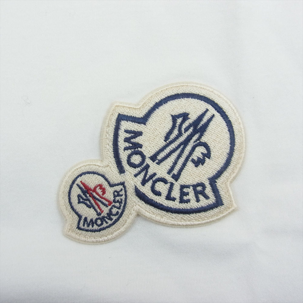 MONCLER モンクレール 19SS D10918032500 8390Y MAGLIA T-SHIRT ダブルロゴワッペン付 クルーネック 半袖 Tシャツ ホワイト系 L【美品】【中古】
