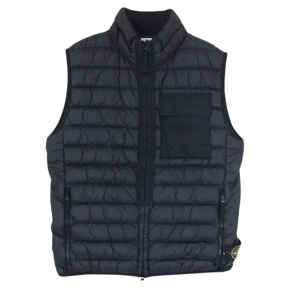 STONE ISLAND ストーンアイランド 6915G0424  G0124 GARMENT DYED MICRO YARN DOWN PACKABLE ダウンベスト ブラック系 L【中古】