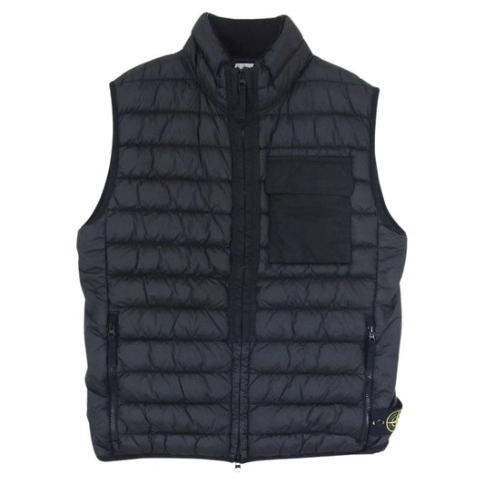 STONE ISLAND ストーンアイランド 6915G0424  G0124 GARMENT DYED MICRO YARN DOWN PACKABLE ダウンベスト ブラック系 L【中古】