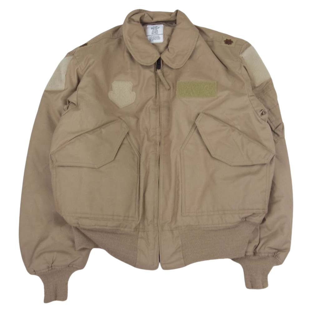 ユーエスアーミー 米軍 2014年度会計 CWU45P Valley Apparel バレイアパレル フライトジャケット ミリタリージャケット カーキ ベージュ系 L【中古】