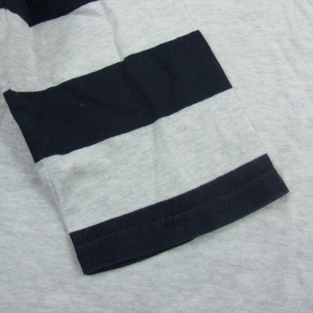 WEIRDO ウィアード WRD-14-SS-32 ヘンリーネック 袖ストライプ 長袖 Tシャツ グレー系 ダークネイビー系 M【中古】