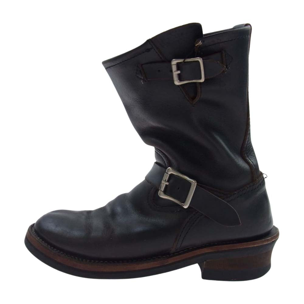 スローウェアライオン 茶芯 レザー エンジニア ブーツ ブラック系 S【中古】