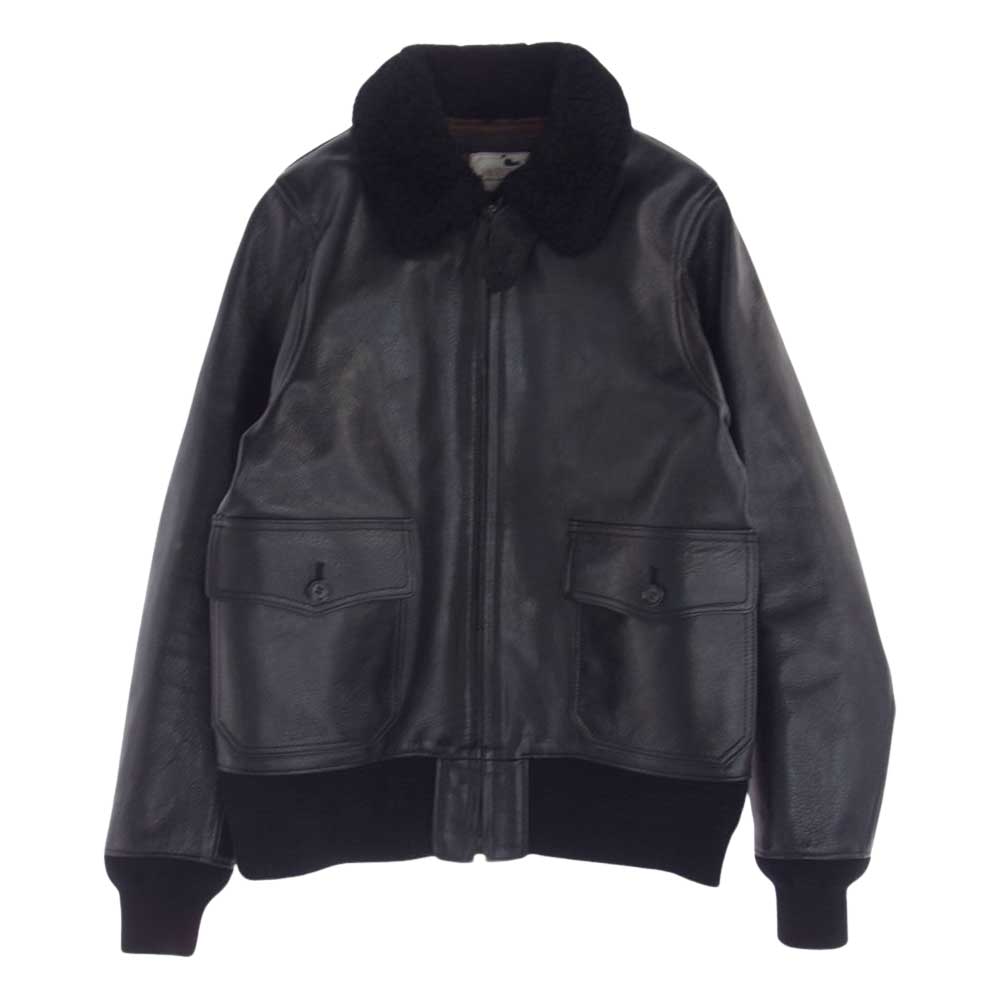 GANGSTERVILLE ギャングスタービル GSV-13-AW-03 ゴートレザー 襟ボア レザー ジャケット ブルゾン ブラック系 M【中古】