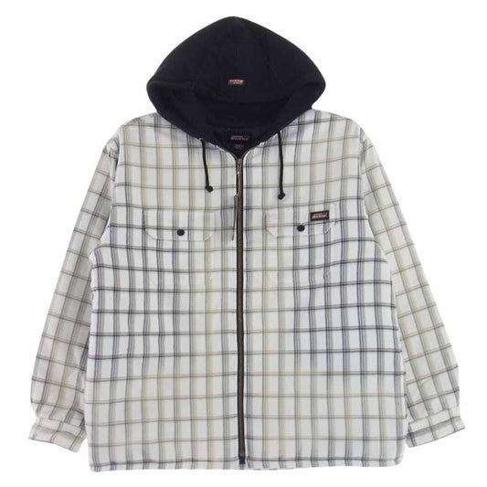 Supreme シュプリーム 23AW Dickies Plaid Hooded Zip Up Shirt  ディッキーズ プレイド フーデッド ジップ アップ シャツ オフホワイト系 M【新古品】【未使用】【中古】