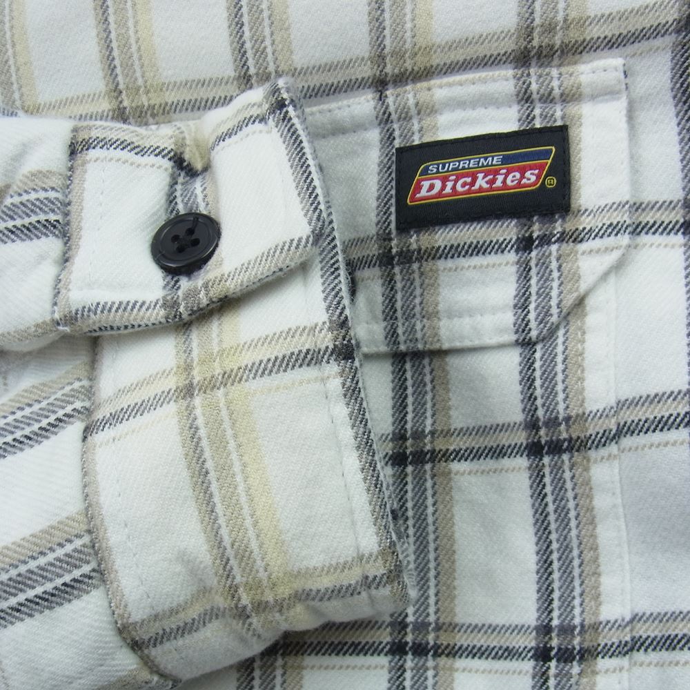 Supreme シュプリーム 23AW Dickies Plaid Hooded Zip Up Shirt  ディッキーズ プレイド フーデッド ジップ アップ シャツ オフホワイト系 M【新古品】【未使用】【中古】
