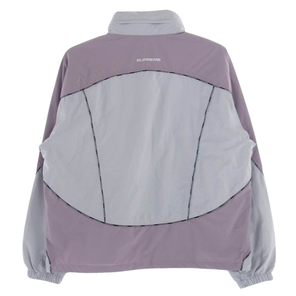 Supreme シュプリーム 23AW Logo Piping Hooded Track Jacket ロゴ パイピング フーデッド トラック ナイロン ジャケット ライトグレー系・ライトピンク系 M【新古品】【未使用】【中古】