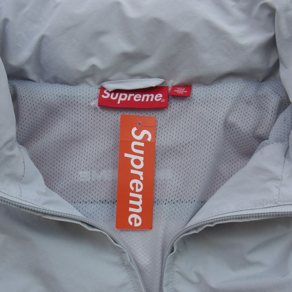 Supreme シュプリーム 23AW Logo Piping Hooded Track Jacket ロゴ パイピング フーデッド トラック ナイロン ジャケット ライトグレー系・ライトピンク系 M【新古品】【未使用】【中古】