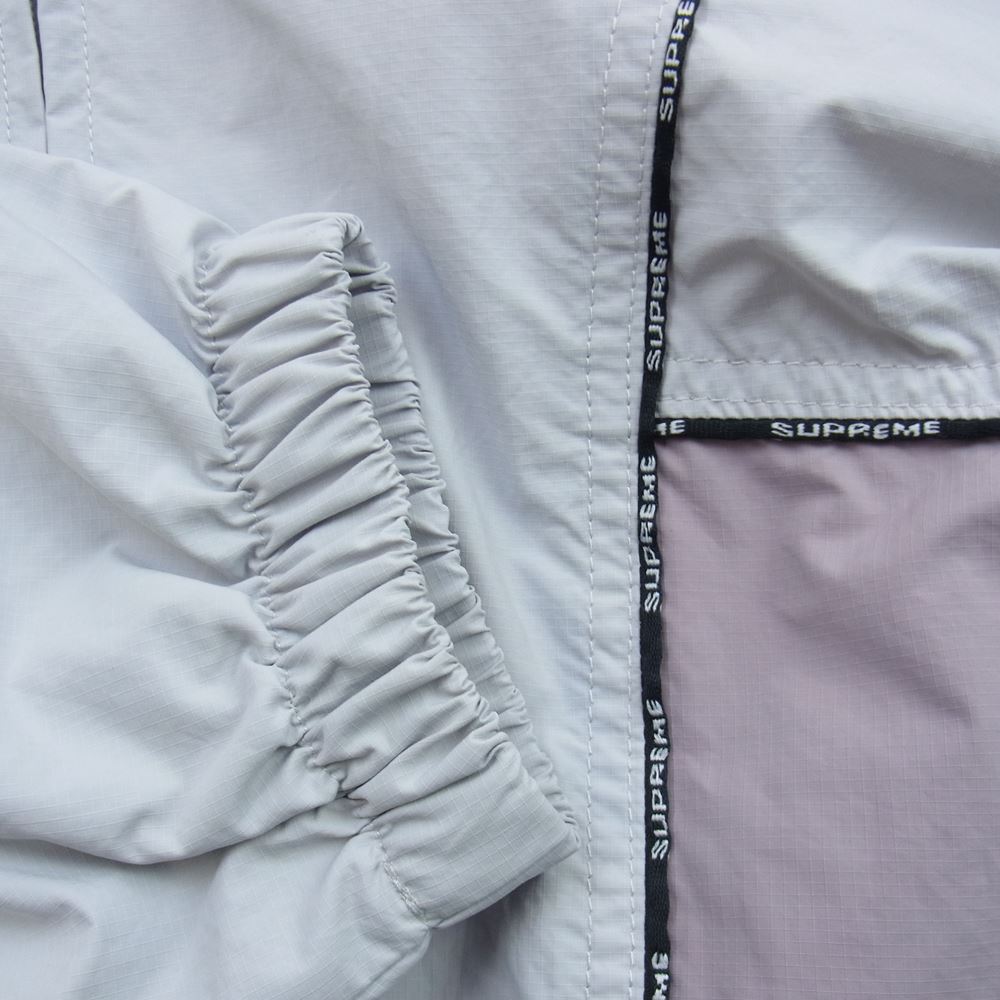 Supreme シュプリーム 23AW Logo Piping Hooded Track Jacket ロゴ パイピング フーデッド トラック ナイロン ジャケット ライトグレー系・ライトピンク系 M【新古品】【未使用】【中古】